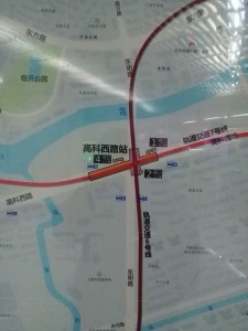 高科西路駅周辺図（出入り口）