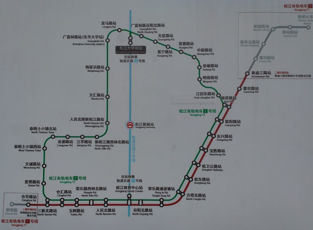  松江現代有軌電車路線図